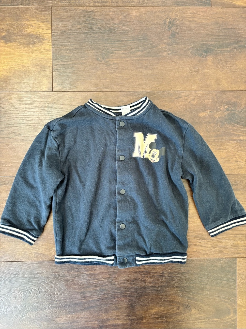 H&M Navy Kids Rib-Trim Sweater Jacket